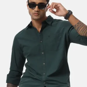 WROGN Men Regular Fit Solid Casual Shirt